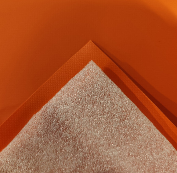 Утепленный тент ПВХ 650 гр/м2 Г 1 оранжевый (огнестойкий) - 5x6м